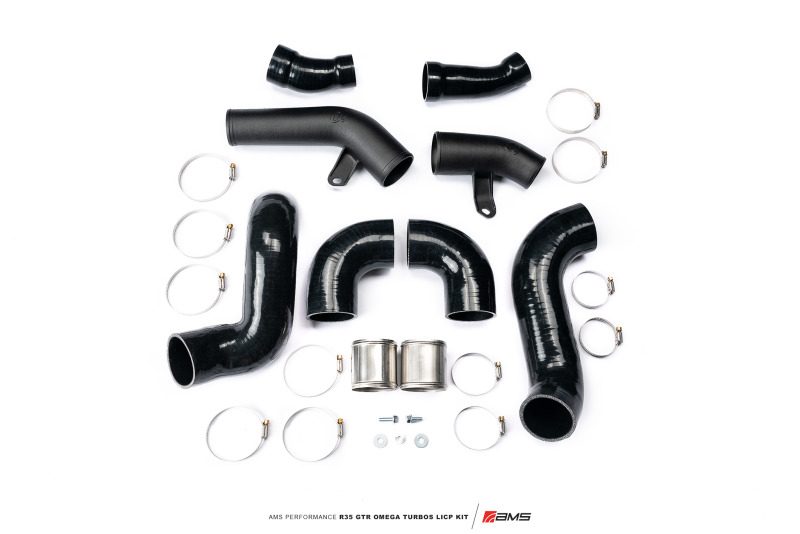 AMS Performance Nissan R35 GTR Omega Turbo Kit 3in Lower Intercooler Pipes - Image 2