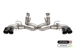 Corsa 20-23 Chevrolet Corvette C8 RWD 3in Delete 4 Valve Cat-Back w/NPP w/4.5in CF Black PVD Tips - Image 2