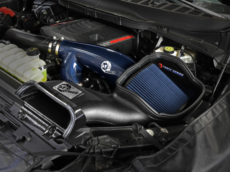 aFe 17-24 Ford F-150 Track Series Blue Kevlar Carbon Fiber C/A Intake System w/Black Pro 5R Filter - Image 8