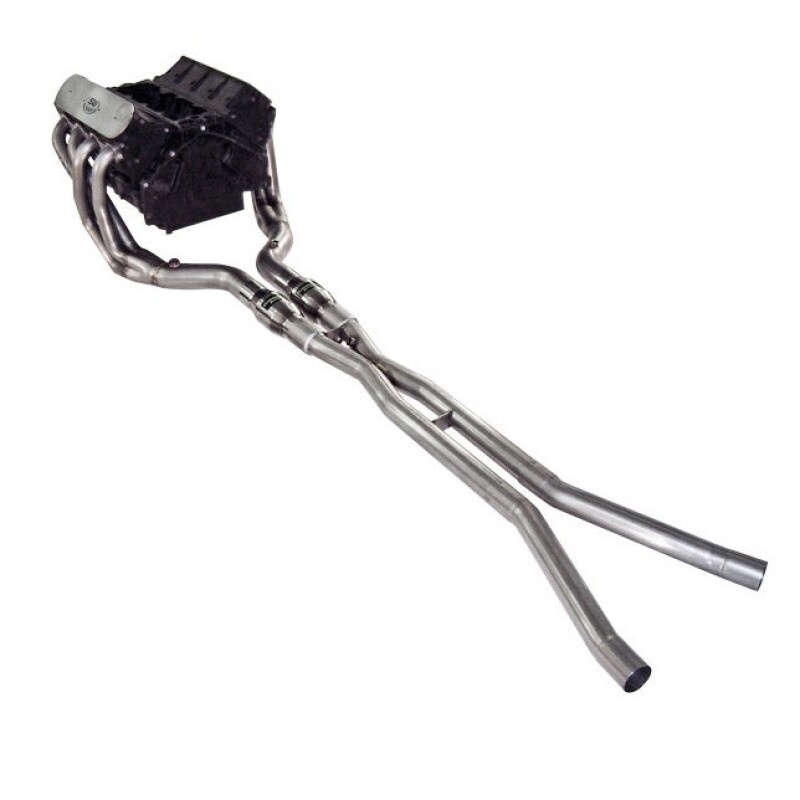 Stainless Works Chevy Corvette 2005-08 Headers 1-7/8in Primaries X-Pipe with Converters - Image 2