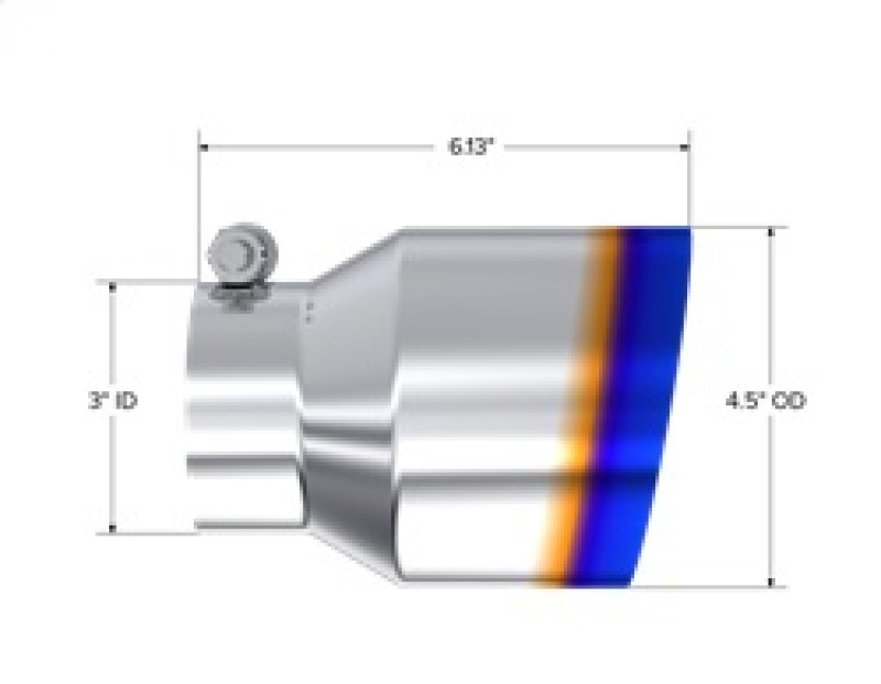 MBRP Universal Stainless Steel Dual Wall Tip 4.5in OD/3in Inlet/6.13in L - Image 6