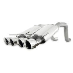 Alternative view of Stainless Works 2006-13 Corvette C6ZO6/ZR1 3in Axleback Chambered Mufflers Quad 4in Rolled Edge Tips