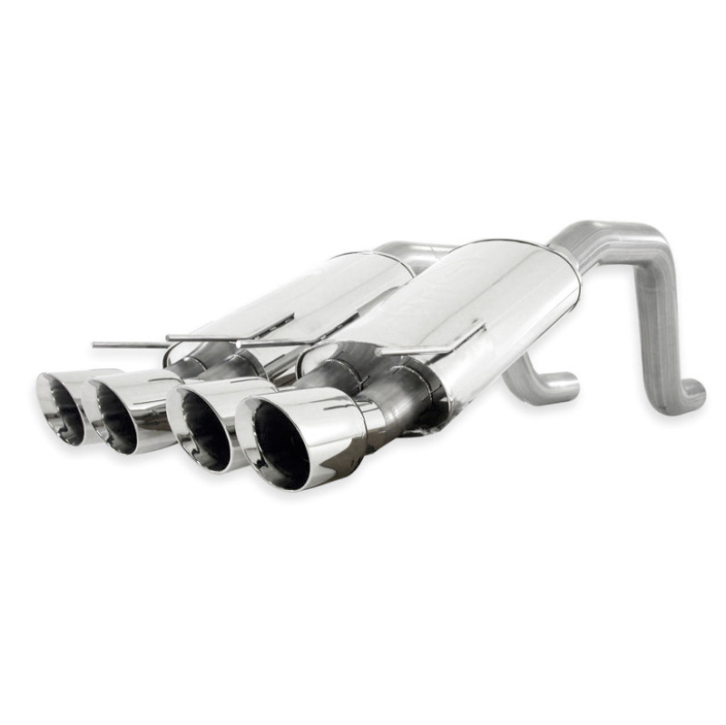 Stainless Works 2006-13 Corvette C6ZO6/ZR1 3in Axleback Chambered Mufflers Quad 4in Rolled Edge Tips - Image 2