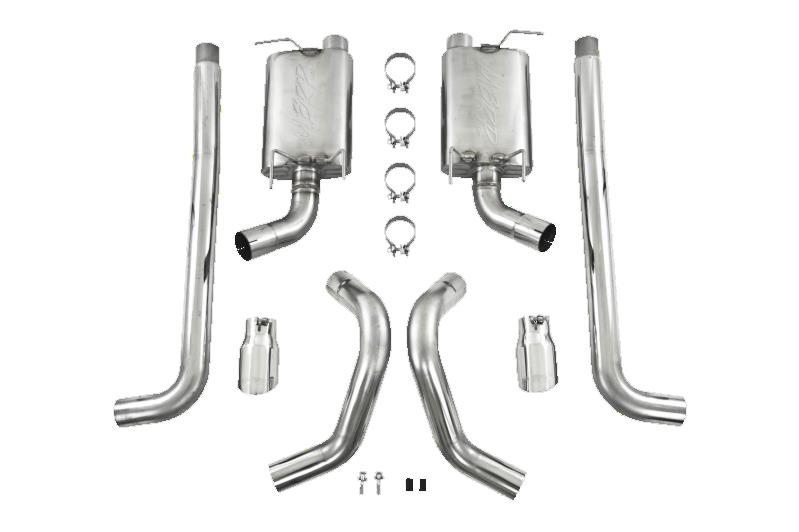 MBRP 05-09 Ford Shelby GT500 / GT Dual Split Rear Street Version 4in Tips T409 Exhaust System - Image 4