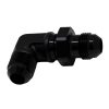 DeatschWerks 8AN Male Flare to 8AN Male Flare Bulkhead Adapter 90-Degree - Anodized Matte Black