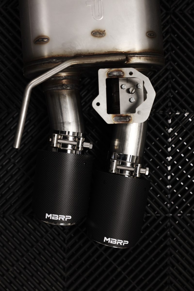 MBRP 18-22 Ford Mustang 2.3L Ecoboost 3in Cat-Back Exhaust w/ Quad Carbon Fiber SS Tips - T304 - Image 3