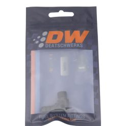 Alternative view of DeatschWerks Metric M12 to 3/8in Hose Barb 90-Degree Fitting w/ Venturi Port - Anodized Matte Black