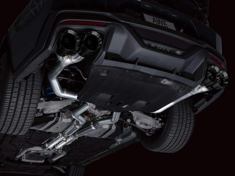 AWE 2024 Ford Mustang Dark Horse S650 RWD Track Edition Catback Exhaust w/ Quad Diamond Black Tips - Image 13