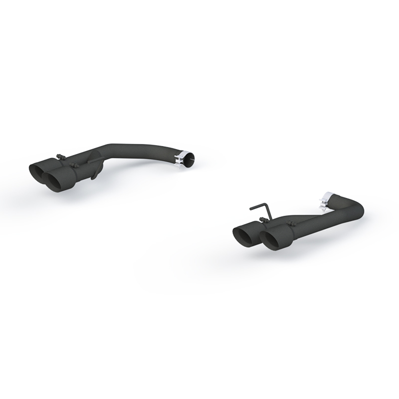 MBRP 18-20 Ford Mustang GT 2.5in Black Coated Non Active Dual Axle Back Exhaust - 4in Dual Wall Tips - Image 2