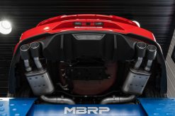 MBRP 18-20 Ford Mustang GT 5.0 w/ Quad Tip Active Exhaust Cat Back Split Rear T304 w/ Carb Fib Tips - Image 3