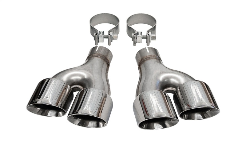 Corsa 11-21 Jeep Grand Cherokee Twin 2.5in Inlet / 4in Outlet Polished Pro-Series Tip Kit - Image 2