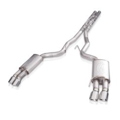 Stainless Works 18+ Ford Mustang GT 3in Legend 304SS Catback w/ H-Pipe Quad Polished Tips (No Valve) - Image 3