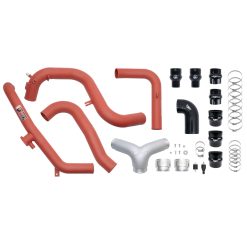 Alternative view of Injen 21-23 Ford Bronco 2.7L V6 (TT) EcoBoost SES Intercooler Pipes - Wrinkle Red