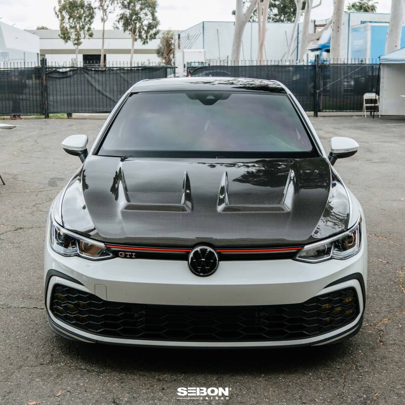 Seibon 2022-2023 Volkswagen Golf GTI/R DV-Style Carbon Fiber Hood - Image 9
