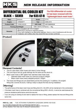 Alternative view of HKS DIFFERENTIAL OIL COOLER R35 GT-R BLK