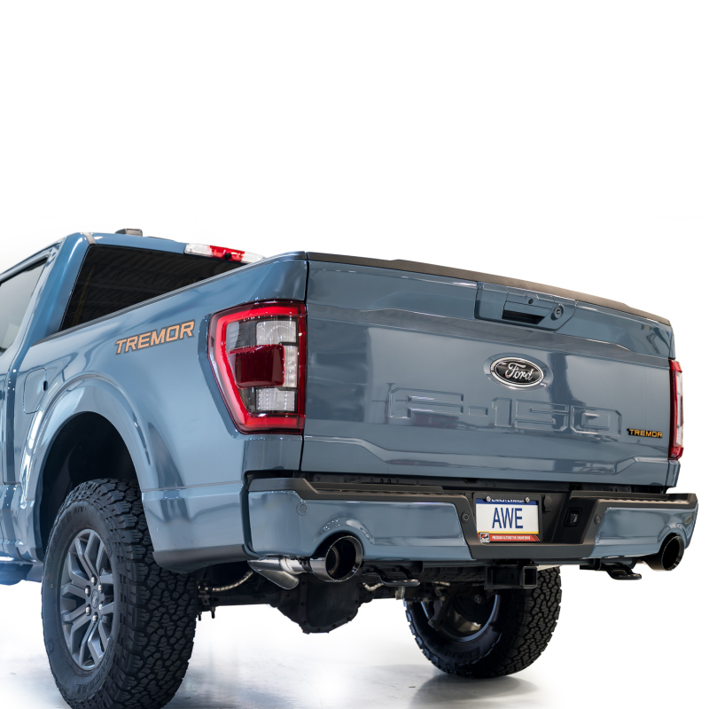 AWE Tuning 2021+ Ford F-150 Tremor (w/ Bumper Cutouts) 0FG Non-Resonated Catback -Diamond Black Tips - Image 11