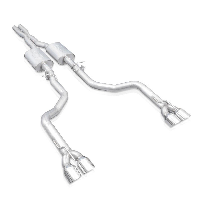 Stainless Works 15-19 Dodge Challenger 6.2L/6.4L Hemi 3in Legend Catback X-Pipe w/4in Quad Tips - Image 9