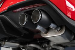 MBRP 18-20 Ford Mustang GT 5.0 w/ Quad Tip Active Exhaust Cat Back Split Rear T304 w/ Carb Fib Tips - Image 4