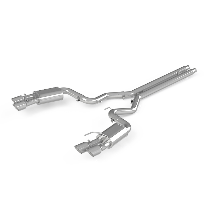 MBRP 18-19 Ford Mustang GT 5.0 3in Dual Split Rear Cat Back w/ Quad 4.0in Dual Wall Tips- T304 - Image 2