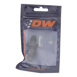 Alternative view of DeatschWerks 6AN Male Flare to 6AN Male Flare Bulkhead Adapter (Incl Nut) - Anodized Matte Black