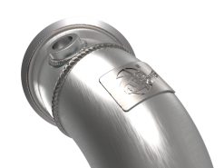 aFe Power Twisted Steel Down Pipe 3in 304 Stainless Steel w/ Cat 15-18 VW Golf R MKVII L4-2.0L (t) - Image 4
