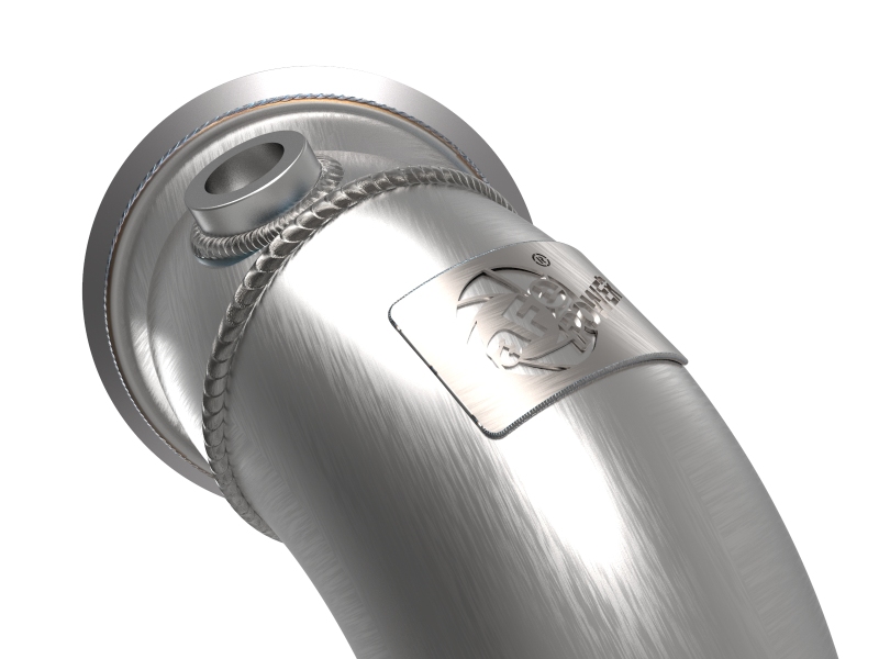 aFe Power Twisted Steel Down Pipe 3in 304 Stainless Steel w/ Cat 15-18 VW Golf R MKVII L4-2.0L (t) - Image 4