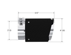 MBRP Universal Carbon Fiber Tip 3in ID / 4in OD Out / 6.13in Length Angle Cut Dual Wall - Image 3