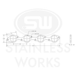 Stainless Works Big Block Chevy Round Port Header 304SS Exhaust Flanges 2-1/8in Primaries - Image 5