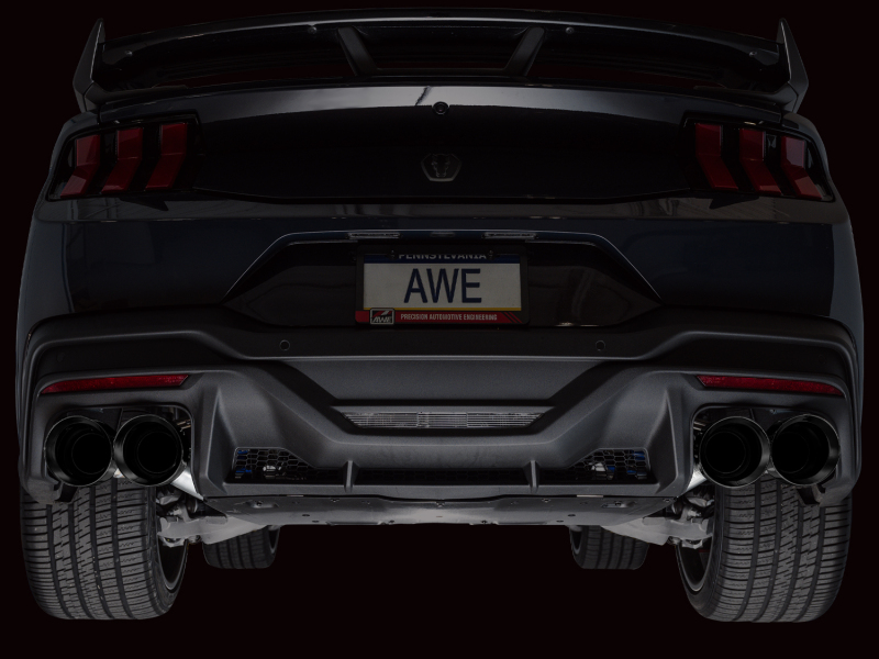 AWE 2024 Ford Mustang Dark Horse S650 RWD Track Edition Catback Exhaust w/ Quad Diamond Black Tips - Image 3