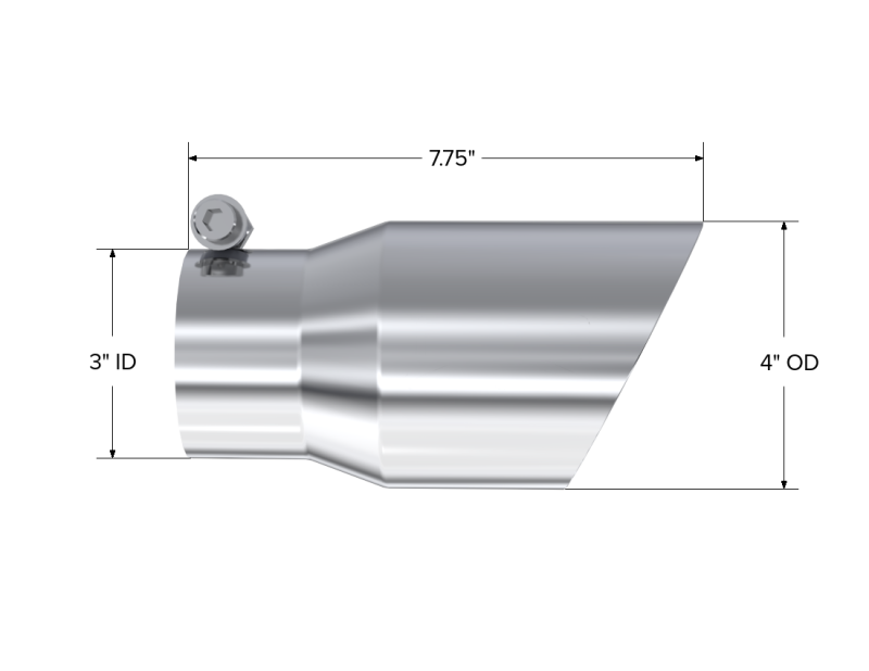 MBRP Universal Tip 4in O.D. Dual Wall Angled 3in inlet 8in length T304 - Image 3