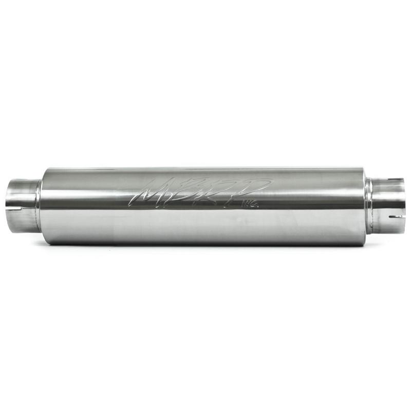 MBRP Universal Quiet Tone Muffler 4in Inlet/Outlet 24in Body 6in Dia 30in Overall T304 - Image 4