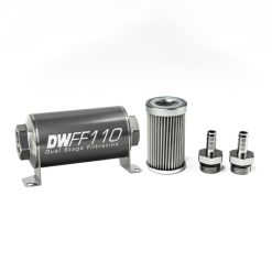 Alternative view of DeatschWerks Stainless Steel 3/8in 10 Micron Universal Inline Fuel Filter Housing Kit (110mm)
