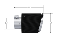 Alternative view of MBRP Universal Carbon Fiber Tip 2.5in ID / 4.5in OD Out / 6.5in Length Angle Cut Dual Wall