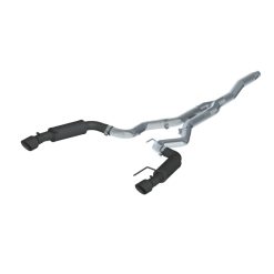 Alternative view of MBRP 15-19 Ford Mustang EcoBoost 2.3L Black 3in Cat Back Dual Split Rear Exit (Race Version)