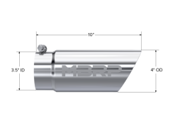 MBRP Universal Tip 3in O.D. Dual Wall Angled 4 inlet 10 length - Image 4