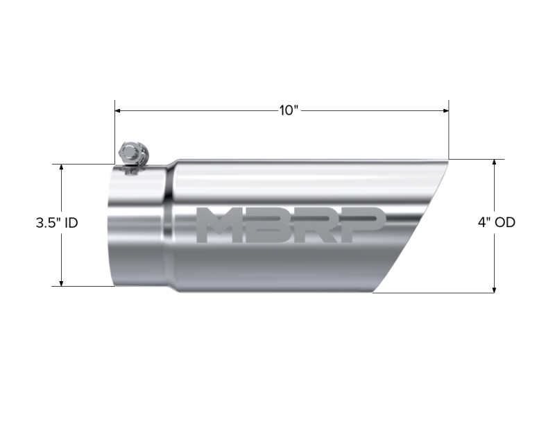 MBRP Universal Tip 3in O.D. Dual Wall Angled 4 inlet 10 length - Image 4
