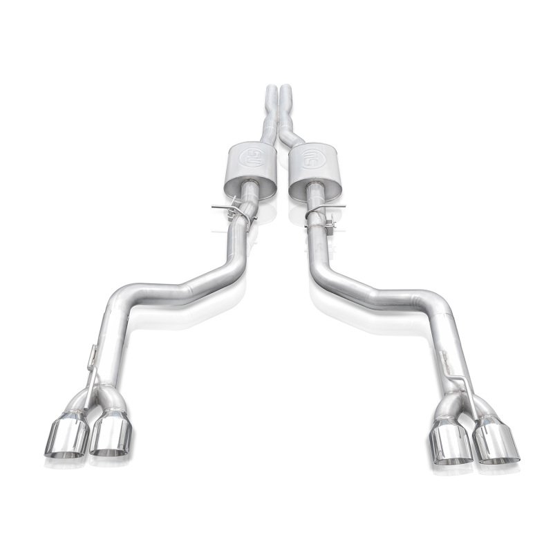 Stainless Works 15-19 Dodge Challenger 6.2L/6.4L Hemi 3in Legend Catback X-Pipe w/4in Quad Tips - Image 2