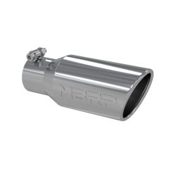 Alternative view of MBRP Universal Tip 4in OD 2.75in Inlet 10in Length Angled Rolled End T304
