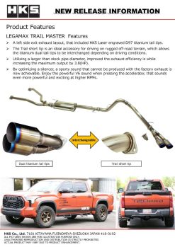 HKS LEGAMAX TRAIL MASTER 2022TUNDRA AXLEBACK - Image 3