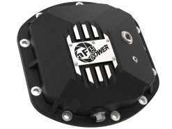 Alternative view of aFe 97-18 Jeep Wrangler TJ/JK Dana 30 Street Series Diff Cover w/ Machined Fins & Gear Oil - Black