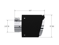 MBRP Universal Carbon Fiber Tip 2.5in ID / 5in OD Out / 6.5in Length Angle Cut Dual Wall - Image 3
