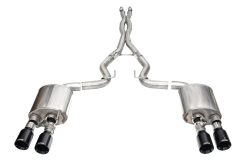 Corsa 24-24 Ford Mustang Dark Horse 5.0L 3in Dual Rear Cat-Back w/Twin 4.5in Black PVD StraightTips