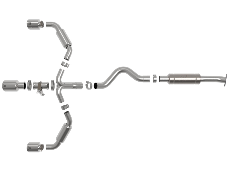 aFe 23-24 Toyota GR Corolla L3 1.6L (t) Gemini XV 3in to 2-1/2in Cat Back Exhaust w/ Polished Tips - Image 3
