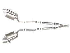 aFe Gemini XV 3in to Dual 2-1/2in 304 SS Cat-Back Exhaust w/ Cut-Out 18-21 Kia Stinger L4-2.0L (t) - Image 3