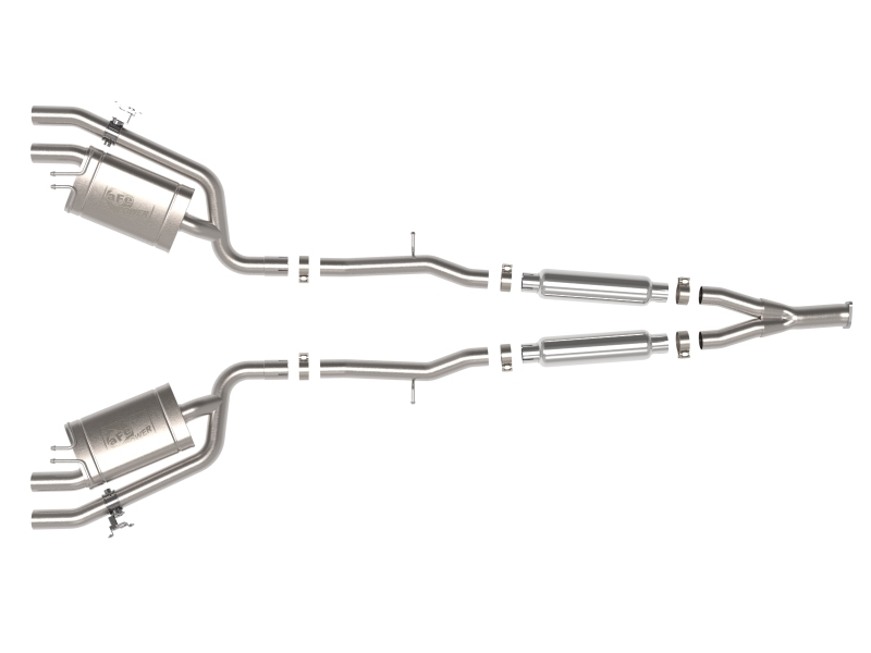 aFe Gemini XV 3in to Dual 2-1/2in 304 SS Cat-Back Exhaust w/ Cut-Out 18-21 Kia Stinger L4-2.0L (t) - Image 3