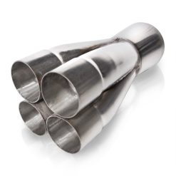 Alternative view of Stainless Works 1 3/4in 4 way merge collectors with 3in OD outlet