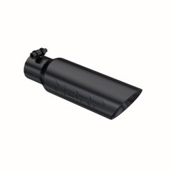 Alternative view of MBRP Universal Tip 3.5 O.D. Dual Wall Angled 2.5 inlet 12 length - Black Finish