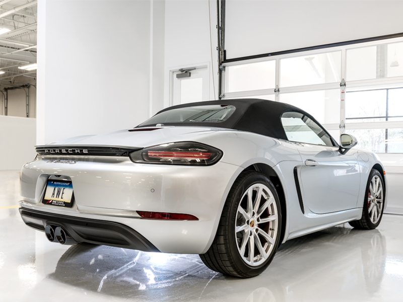 AWE Tuning Porsche 718 Boxster / Cayman Track Edition Exhaust - Diamond Black Tips - Image 2