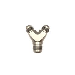 Alternative view of DeatschWerks 8AN Male Flare + 8AN Male Flare to 10AN Male Flare Y Block Fitting