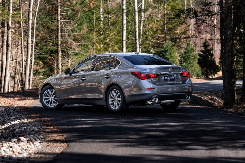 MBRP 16-22 Infiniti Q50 3.0L RWD/AWD 3in Cat-Back Dual Split Rear Street Version T304 - Image 3